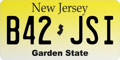 NJ license plate B42JSI