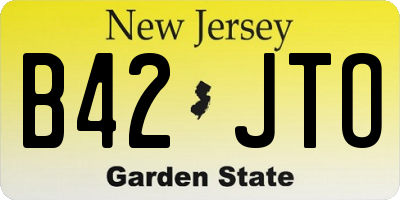 NJ license plate B42JTO