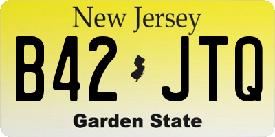 NJ license plate B42JTQ