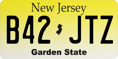 NJ license plate B42JTZ