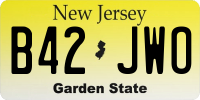NJ license plate B42JWO