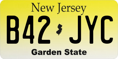 NJ license plate B42JYC