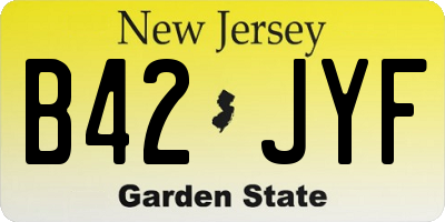 NJ license plate B42JYF
