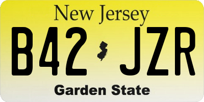 NJ license plate B42JZR
