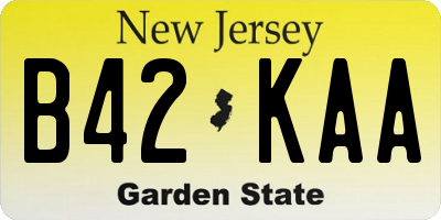 NJ license plate B42KAA