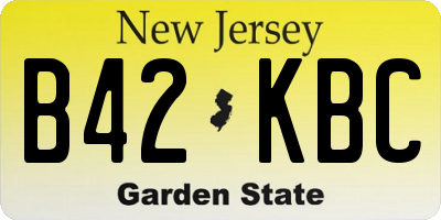 NJ license plate B42KBC