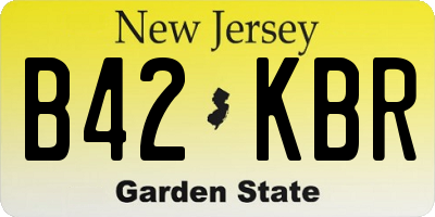 NJ license plate B42KBR