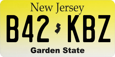 NJ license plate B42KBZ