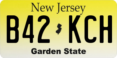NJ license plate B42KCH
