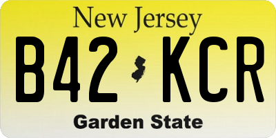 NJ license plate B42KCR