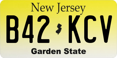 NJ license plate B42KCV