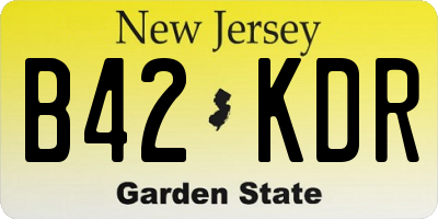 NJ license plate B42KDR