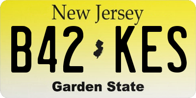 NJ license plate B42KES