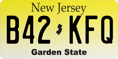 NJ license plate B42KFQ