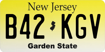 NJ license plate B42KGV