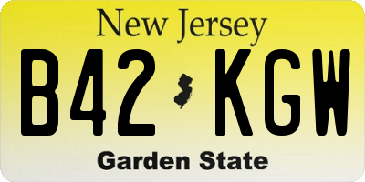 NJ license plate B42KGW
