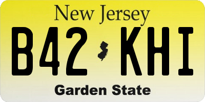 NJ license plate B42KHI