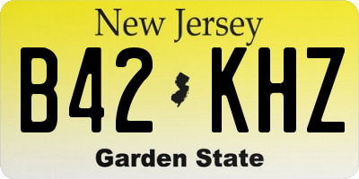 NJ license plate B42KHZ