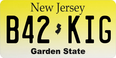 NJ license plate B42KIG