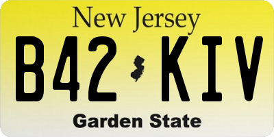NJ license plate B42KIV