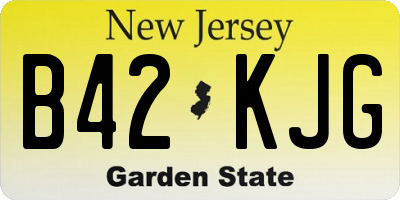 NJ license plate B42KJG