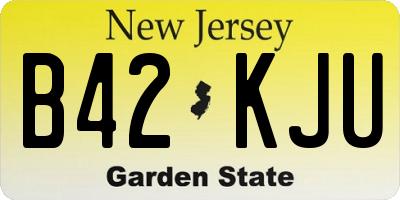 NJ license plate B42KJU