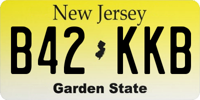 NJ license plate B42KKB