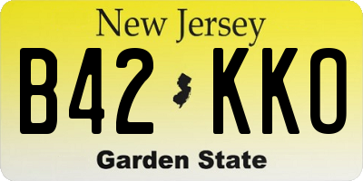 NJ license plate B42KKO