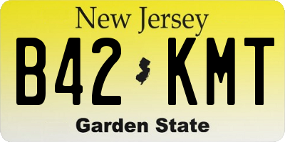 NJ license plate B42KMT