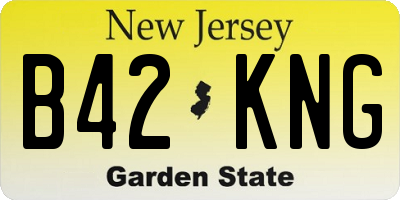 NJ license plate B42KNG