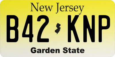 NJ license plate B42KNP