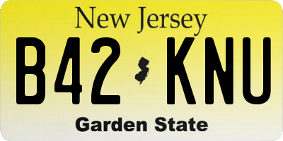 NJ license plate B42KNU
