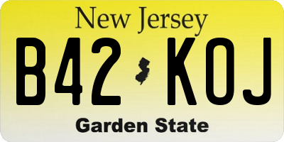 NJ license plate B42KOJ