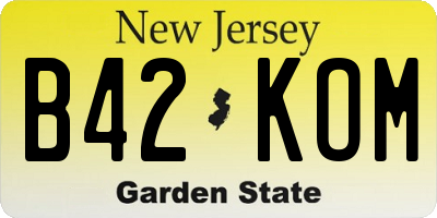NJ license plate B42KOM