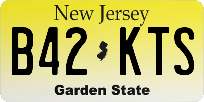 NJ license plate B42KTS