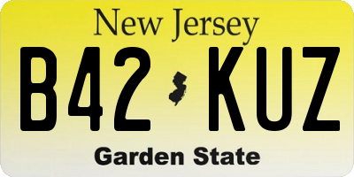 NJ license plate B42KUZ