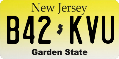 NJ license plate B42KVU