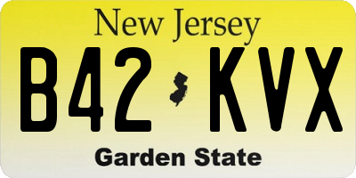 NJ license plate B42KVX