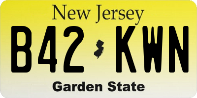 NJ license plate B42KWN