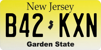 NJ license plate B42KXN