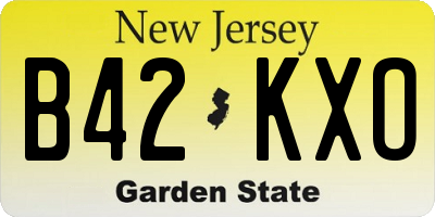 NJ license plate B42KXO