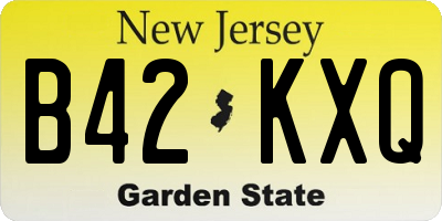 NJ license plate B42KXQ