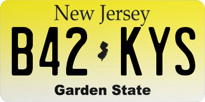 NJ license plate B42KYS