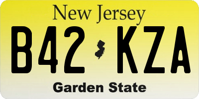 NJ license plate B42KZA