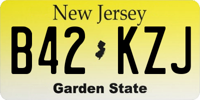 NJ license plate B42KZJ