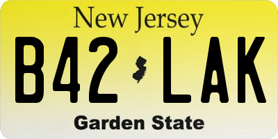 NJ license plate B42LAK