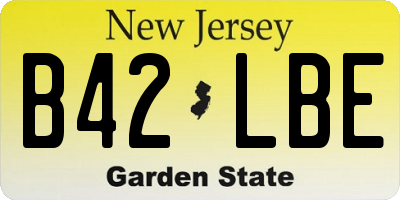 NJ license plate B42LBE