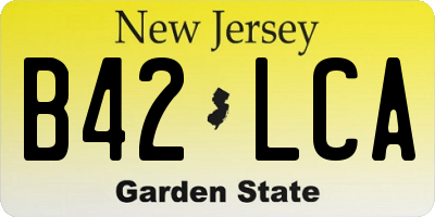 NJ license plate B42LCA