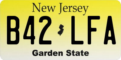 NJ license plate B42LFA