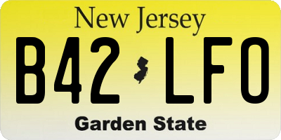 NJ license plate B42LFO